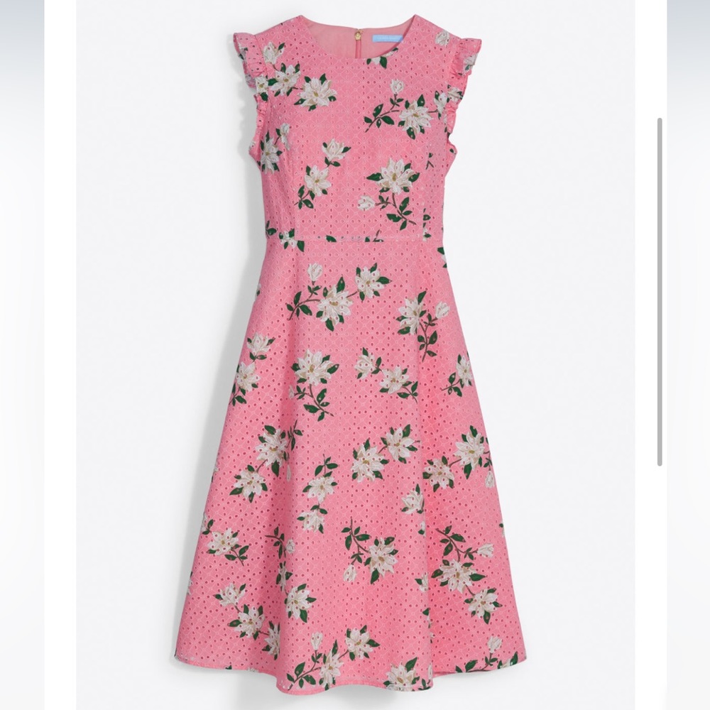 Draper James Pink Floral Midi Dress in Magnolia RARE